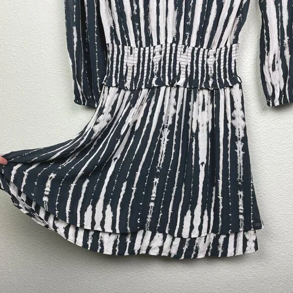 Rails NWT Inez Dress Women's Small Black Nile Mini Dress Long Sleeve Smocked - Picture 11 of 16